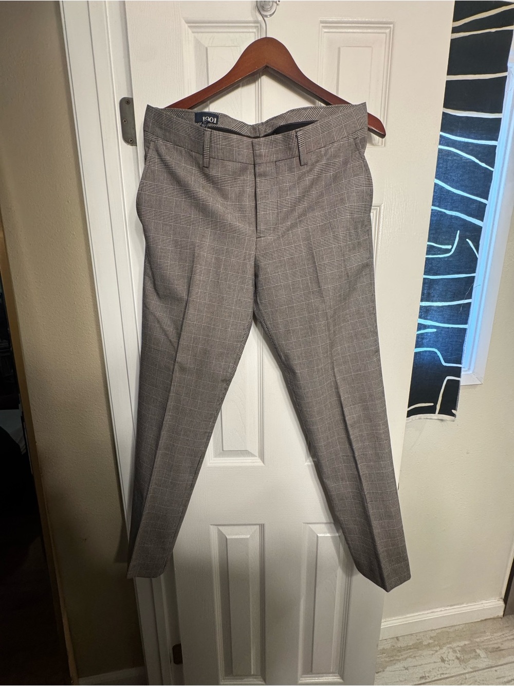 Nordstrom 1901 Black and Gray Glen Plaid Dress Pants